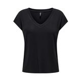 ONLY Siyah Kadın Tişört ONLRILLA S/S V-NECK TOP JRS, XL