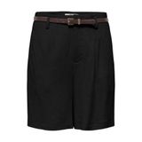 ONLY Siyah Şort ONLSIESTA HW BELT LIN BL SHORTS PNT, M, 15367413, Black, Kadın