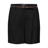 ONLY Siyah Şort ONLSIESTA HW BELT LIN BL SHORTS PNT, XS, 15367413, Black, Kadın
