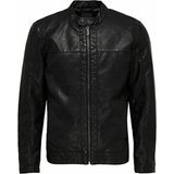Only & Sons 22012339 Only & Sons Onsmike Pu Racer Jacket Otw Vd Erkek Deri Mont ve Ceket Black