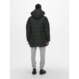 Only & Sons 22020156-02 Carl Long Quilted Coat OTW Siyah Erkek Mont