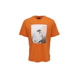 Only & Sons 22025271_ONSPAUL REG PHOTOPRINT SS O Yaka Baskılı Turuncu Erkek T-shirt