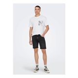 Only & Sons 22025286_ONSPERRY LIFE REG LEAF SS O Yaka Düz Beyaz Erkek T-shirt