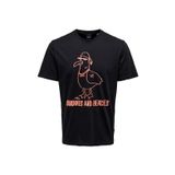 Only & Sons 22026058_ONSAUGUST REG SS TEE O Yaka Baskılı Siyah Erkek T-shirt