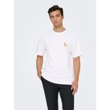 Only & Sons 22037659-BWR Pokemon Life Erkek Beyaz Tişört