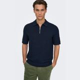 Only & Sons 22038171-DSP Menu Structure Erkek Lacivert Polo Tişört