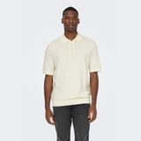 Only & Sons 22038171-ERT Manu Strcuture Erkek Krem Polo Tişört