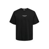 Only & Sons Baskılı Kısa Kollu T-Shirt, M, OS22039102, Siyah, Erkek