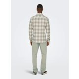 Only & Sons Dar Kırık Beyaz Kareli Erkek Gömlek ONSGUDMUND LS CHECKED SHIRT NOOS