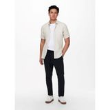 Only & Sons Düz Açık Kahve Erkek Gömlek 22009885_ONSCAIDEN Ss Solid Lınen S - Açık Kahverengi