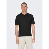 Only & Sons Düz Siyah Erkek Polo T-Shirt Onswyler Lıfe Reg 14 Ss Polo Knıt N - XL