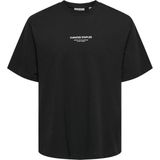Only & Sons Düz Yaka Baskılı Siyah Erkek T-Shirt Onscurated Rlx Prınt Ss Tee Noos - M