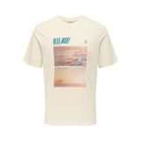 Only & Sons Erkek Beyaz T-Shirt, S Beden, Fotoprint Detaylı