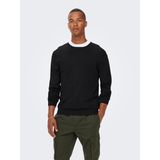 Only & Sons Erkek Bisiklet Yaka Regular Fit Kazak - 22020088 - 2XL - Siyah