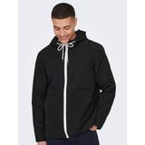 Only & Sons Erkek Ceket Siyah 22024156 Kapüşonlu Onsmatt Hood Jacket Otw Vd - XL - Black