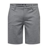 ONLY & SONS Erkek Chino Şort ONSMARK Orta Bel Normal Kesim Şort, Orta Gri Melanj, XXL