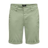 ONLY & SONS Erkek Chino Şort ONSPETER - Regular Fit - Siyah Bej XS-XXL, Swamp, M