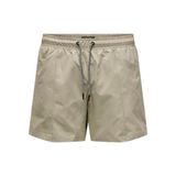 ONLY & SONS Erkek Deniz Şortu ONSTED LIFE SWIM SHORT SOLID PIPING Koyu Bej XS