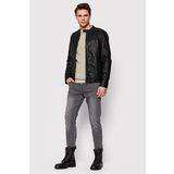 Only & Sons Erkek Deri Ceket Siyah 22012339 Onsmıke Pu Racer Jacket
