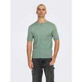 Only & Sons Erkek Düz Basic Yeşil T-SHIRT-22022928 - XS