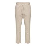 ONLY & SONS Erkek eşofman altı ONSLINUS Crop LIN - konik kesim - XS S M L XL XXL, Gümüş Astar, XS