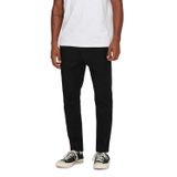 ONLY & SONS Erkek eşofman altı ONSLINUS Crop LIN - konik kesim - XS S M L XL XXL, Siyah, XXL