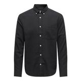 ONLY & SONS Erkek Gömlek ONSGUDMUND Slim 1-PKT Solid Shirt NOOS, Siyah, XS