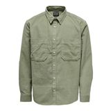 ONLY & SONS Erkek gündelik gömlek ONSALP RLX 2PKT WASHD Cord LS Shirt NOOS, Deniz yosunu., M