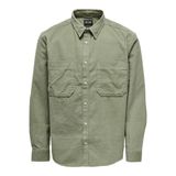 ONLY & SONS Erkek gündelik gömlek ONSALP RLX 2PKT WASHD Cord LS Shirt NOOS, Deniz yosunu., XL