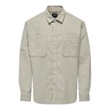 ONLY & SONS Erkek gündelik gömlek ONSALP RLX 2PKT WASHD Cord LS Shirt NOOS, Gümüş Astar, L