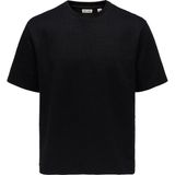 Only & Sons Erkek Jakarlı Bisiklet Yaka Siyah T-Shirt - 22037430