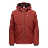 Only & Sons Erkek Kapüşonlu Mont, Kiremit, XL Beden