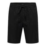 ONLY & SONS Erkek keten şort, Siyah, M