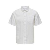 ONLY & SONS Erkek kısa kollu gömlek, Beyaz, S
