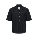ONLY & SONS Erkek kısa kollu gömlek, Siyah, XL