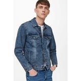 Only & Sons Erkek Kot Ceket Onscome Trucker Blue 22020757 - Mavi - 2XL