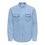 ONLY & SONS Erkek kot gömlek ONSBANE kot gömlek, mavi (medium denim blue), S