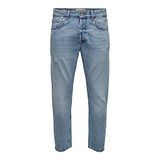 Only & Sons Erkek Kot Pantolon, Crop Fit, Mavi, 32/32