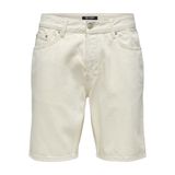 ONLY & SONS Erkek kot şort, ekrü, S