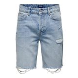 ONLY & SONS Erkek kot şort, mavi (Light Blue Denim), S