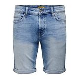 ONLY & SONS Erkek kot şort, mavi (medium denim blue), L