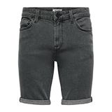 ONLY & SONS Erkek Kot Şort ONSPly Siyah, Black Denim, XXL