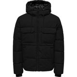 Only & Sons Erkek Mont Siyah 22029661 Onselıjah Pckt. Hood Jacket Otw Noos - 2XL