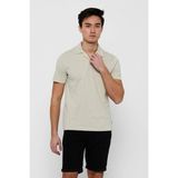Only & Sons Erkek Onsabraham Polo Yaka T-Shirt 22019294 Taş - XS