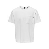 ONLY & SONS Erkek ONSANOS RLX STRUCTURE SS TEE Tişört, Bright White , XL