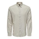 ONLY & SONS Erkek ONSCAIDEN LIFE LS SOLID LINEN SHIRT NOOS Gömlek, Chinchilla , S