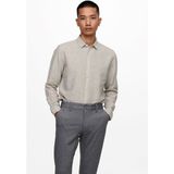 Only & Sons Erkek Onscaiden Slim Fit Keten Gömlek 22012321 Bej - 2XL