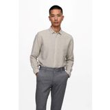Only & Sons Erkek Onscaiden Slim Fit Keten Gömlek 22012321 Bej
