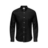 Only & Sons Erkek Onscaiden Slim Fit Keten Gömlek 22012321 Siyah