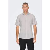 Only & Sons Erkek Onscaıden Slim Fit Kısa Kollu Keten Gömlek 22009885 Lila